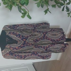 Forever 21 Woman's Midi Bohemian Dress Size 0X multicolor